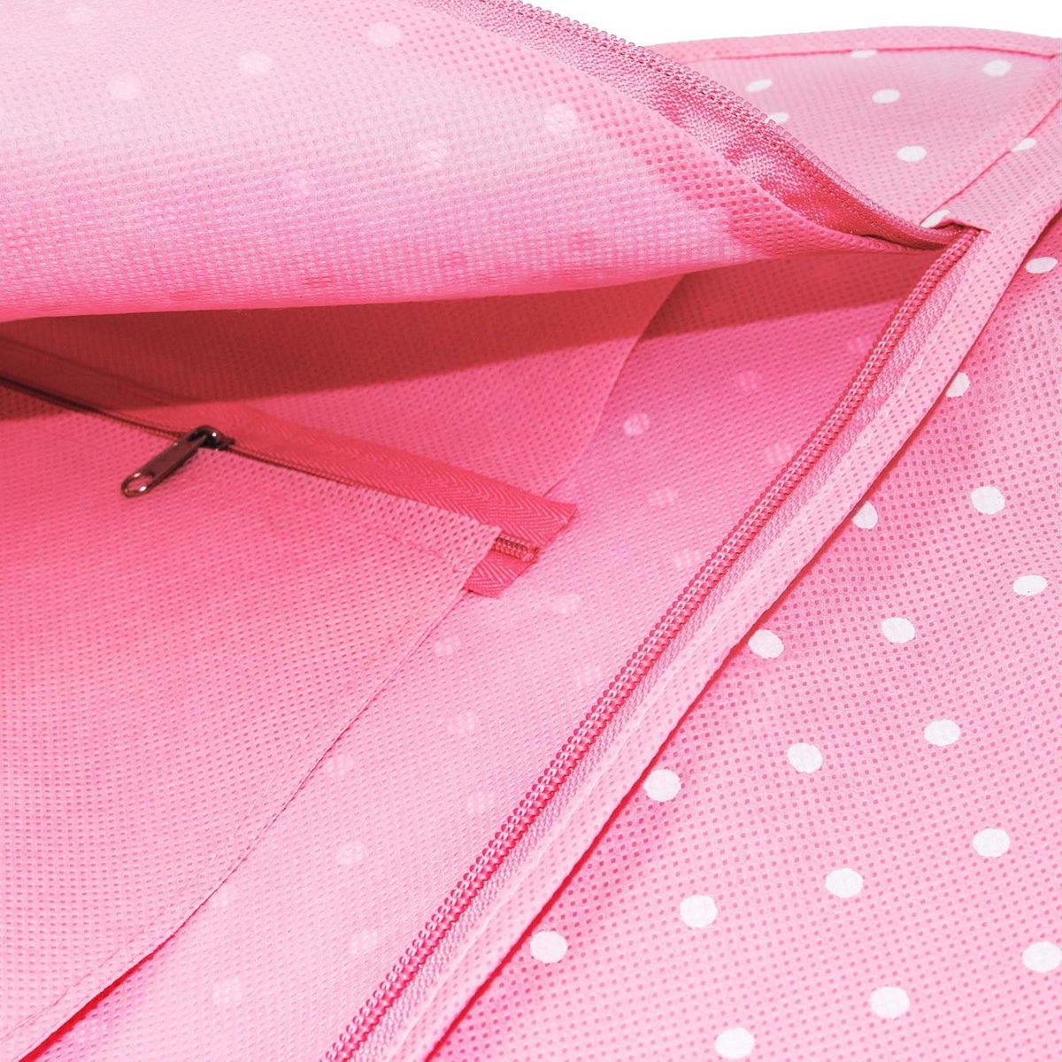 Ademende Kledingbeschermhoes 152 cm Roze Wit Gestippeld