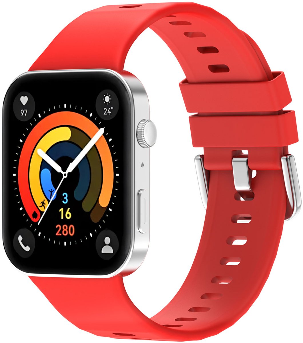 Siliconen bandje - Geschikt voor Huawei Watch Fit 3 - Rood