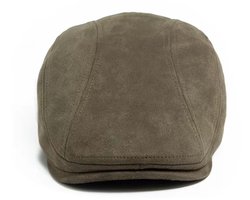 Flatcap Heren Suède Look – Platte Pet Luxe & Stijlvol – Vintage Gatsby Style – Groen – One Size