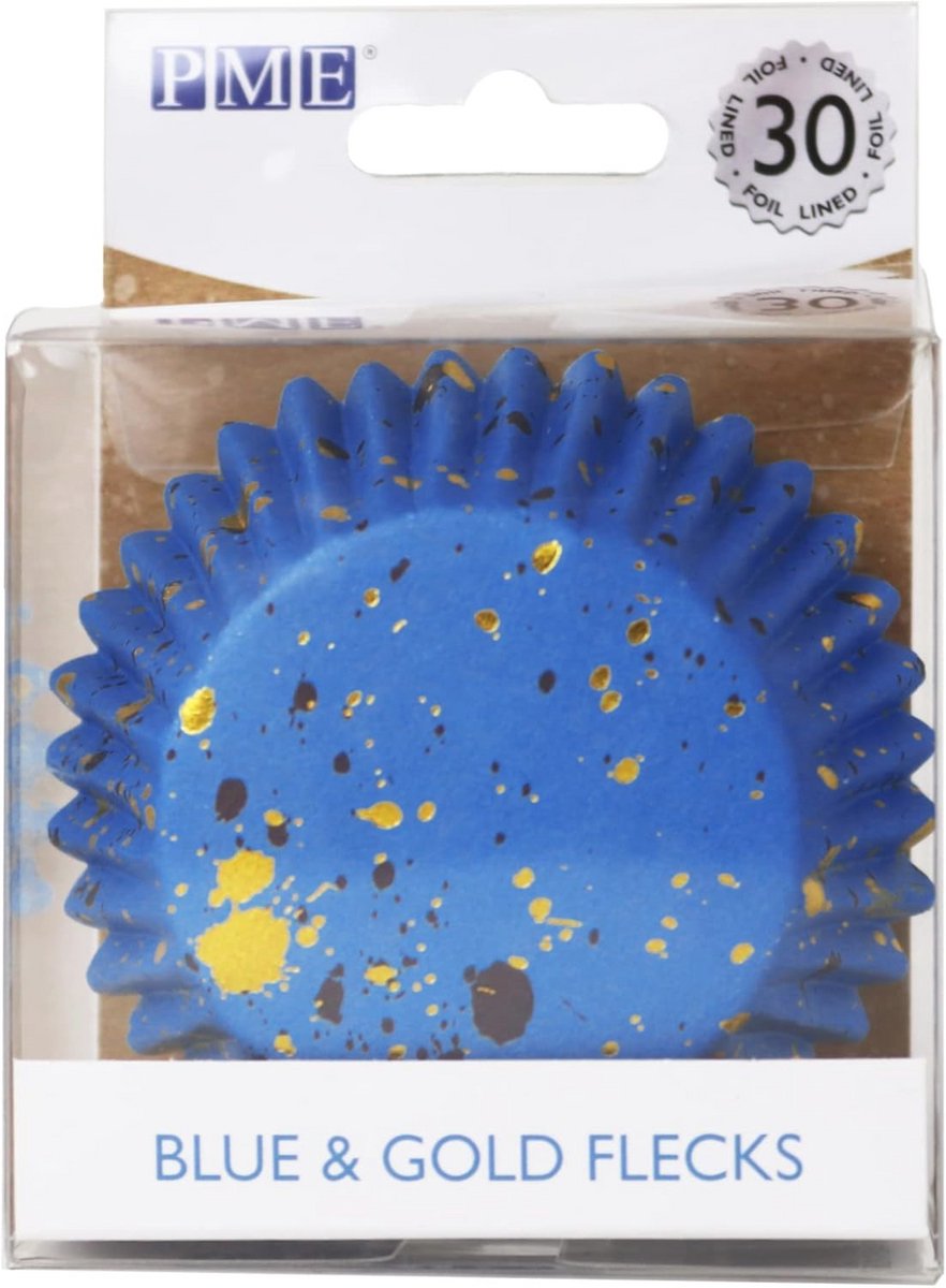 Blauwe en Gouden Cupcakevormpjes - 30 Stuks