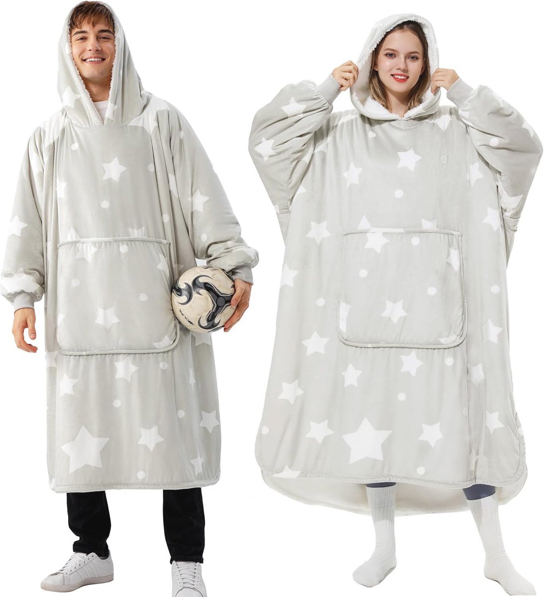 Oversized Deken Hoodie met Sherpa Voering - Zacht en Warm voor Volwassenen en Tieners