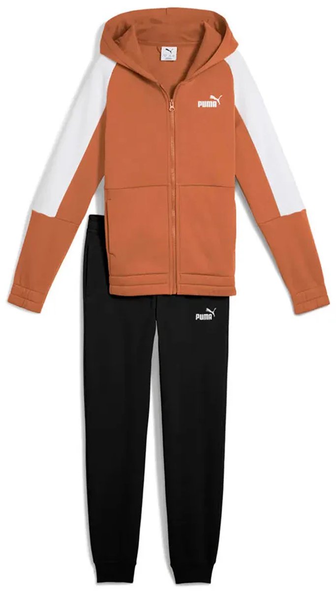 Puma Ess Block Trainingspak 7-8 Years Jongens Salted Caramel