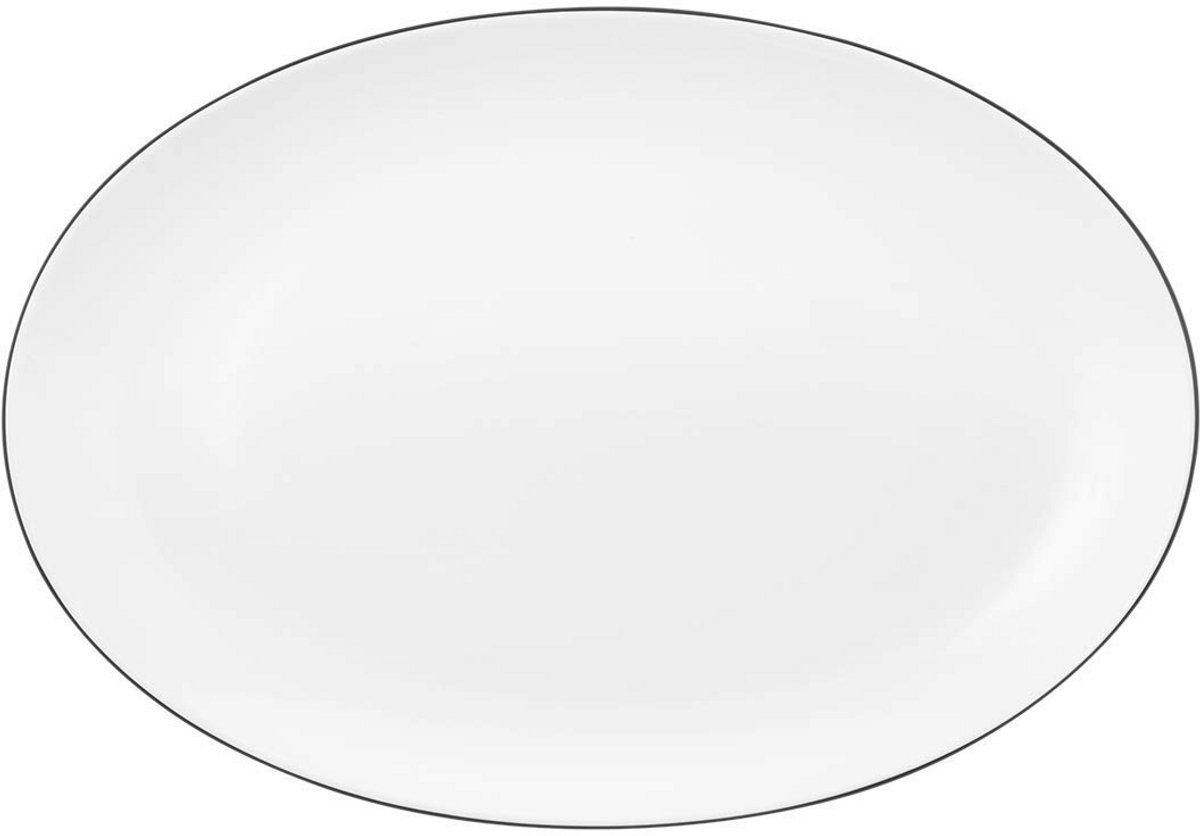Ovale serveerschaal zwart 35x24 cm