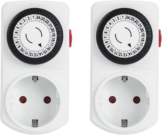 Point Contact Timer Mechanische Timer Stopcontact 4 Stuks - 24-uurs Programmable Analoge ...
