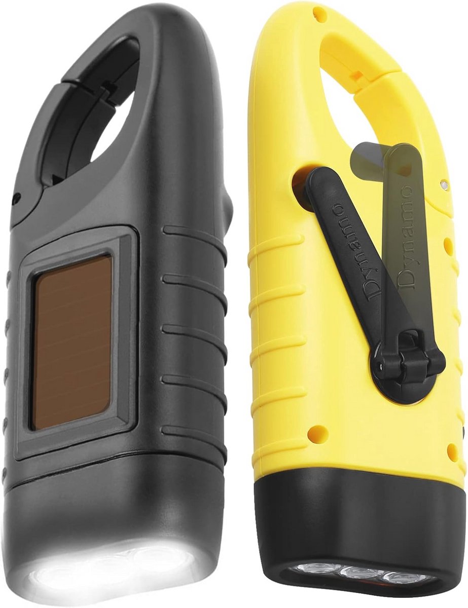Dynamo Solar Zaklamp met Handcrank voor Outdoor Activiteiten
