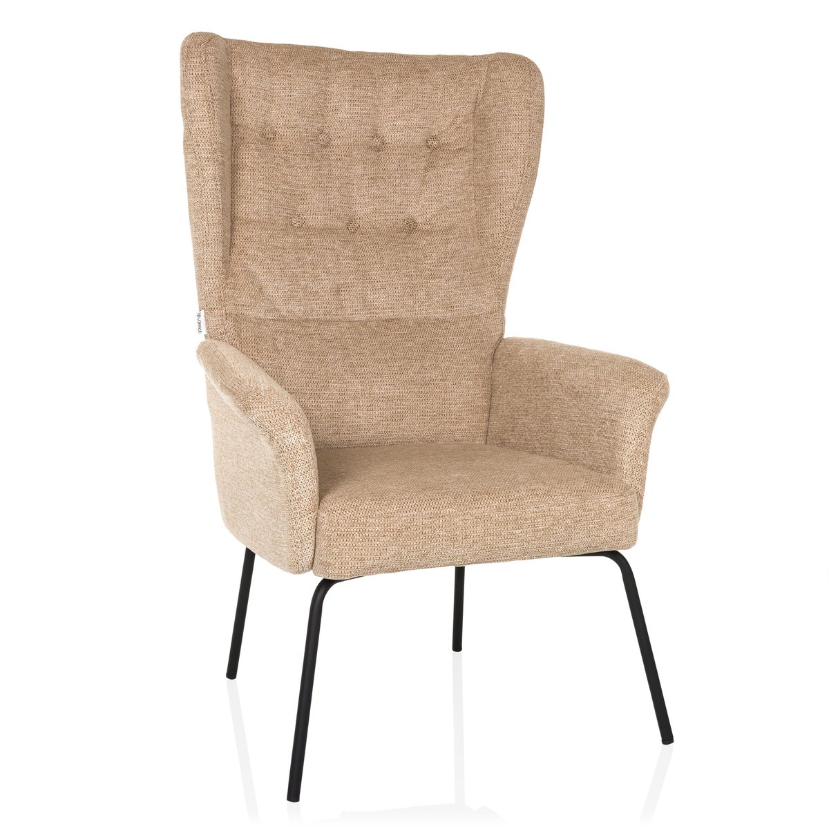 hjh LIVING Relax stoel / Wing stoel HAVENIO stof abrikoos hjh LIVING Beige