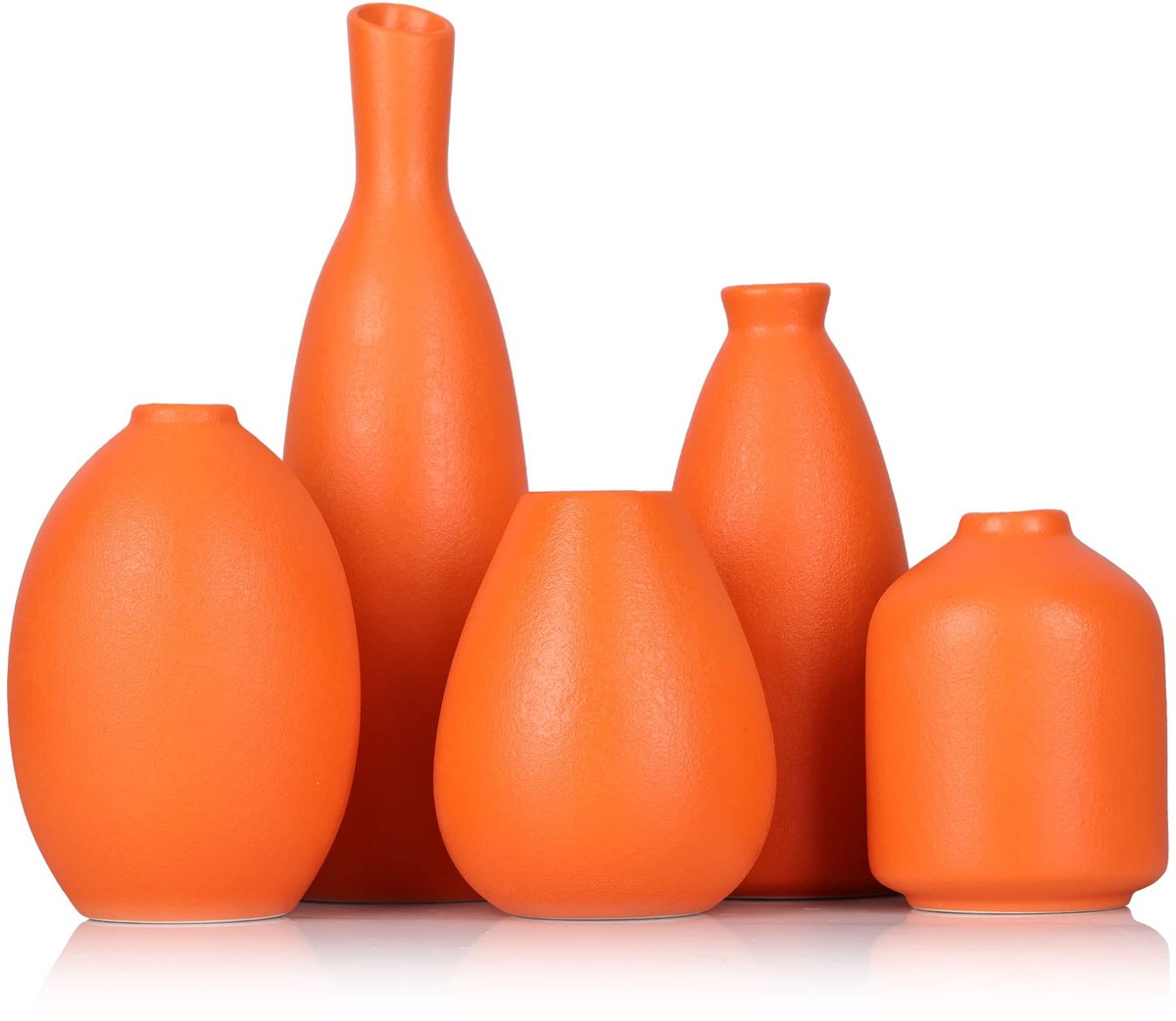 Imperatoris Keramische Vaas Set – Decoratieve Vazen voor Interieur en Woondecoratie – 5 stuks Orange