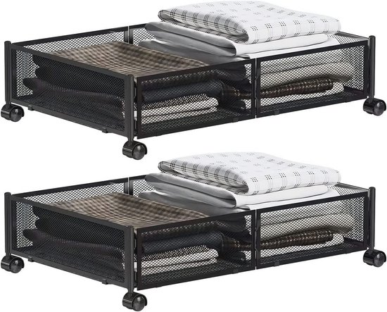 Opbergbakken onder het bed met wielen - 2-pack, XXL 65L