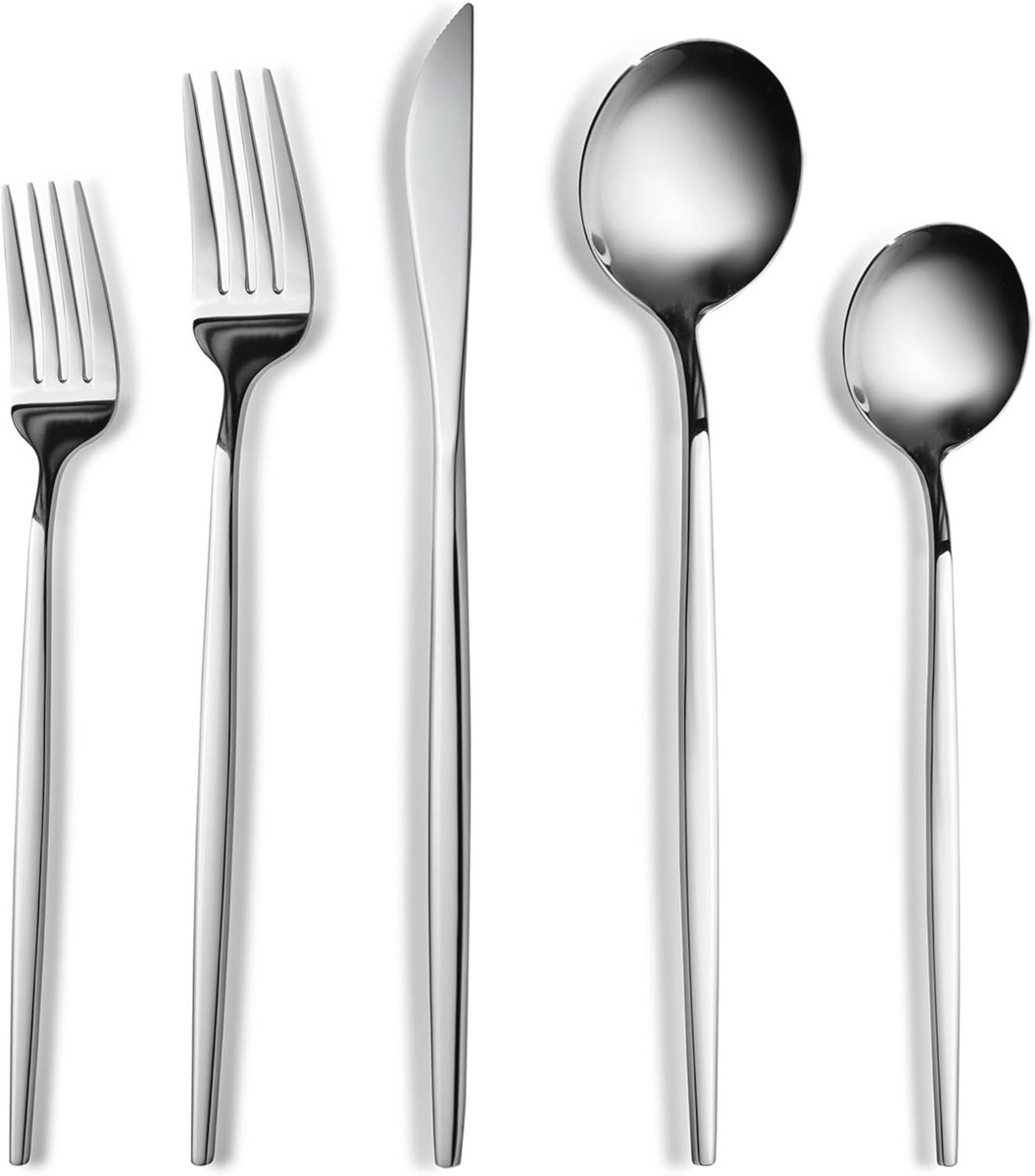 30-delige Bestekset voor 6 Personen - Modern Design in Staal