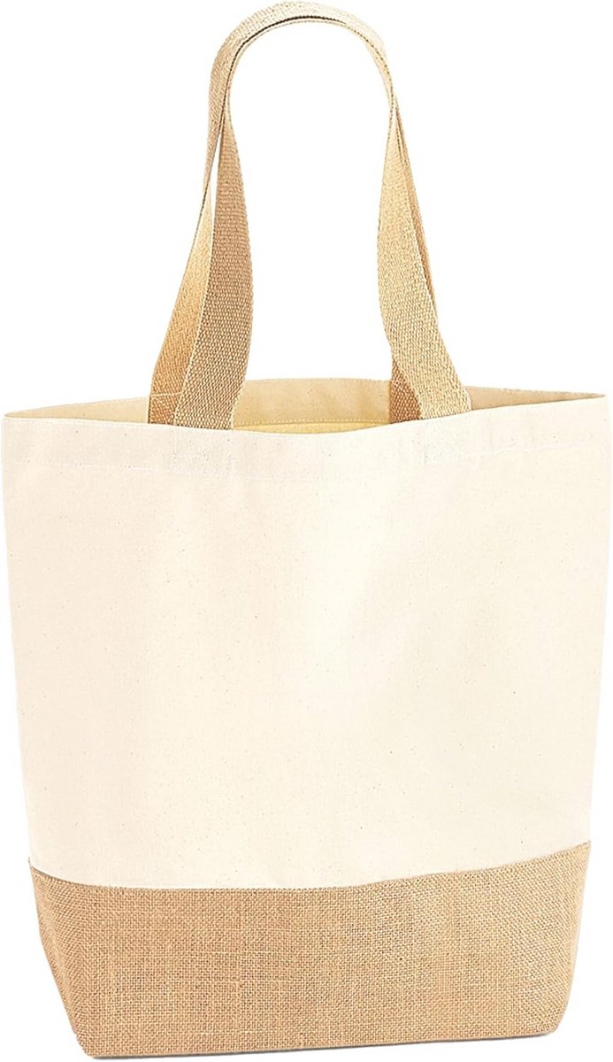 Jute Canvas Shopper Met Draaghandvat - Perfect Voor Opslag