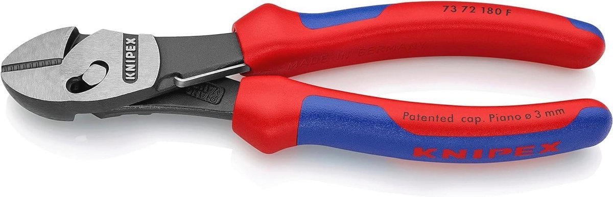 Hoogwaardige zijkniptang met veer en meercomponenten handgrepen 180 mm