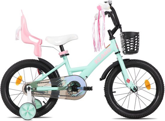Joystar Zinnia Kinderfiets - 14 Inch - Met Mandje & Slingers - Zijwieltjes - Bel - Terugtraprem - Groente van JOYSTAR — afbeelding 5