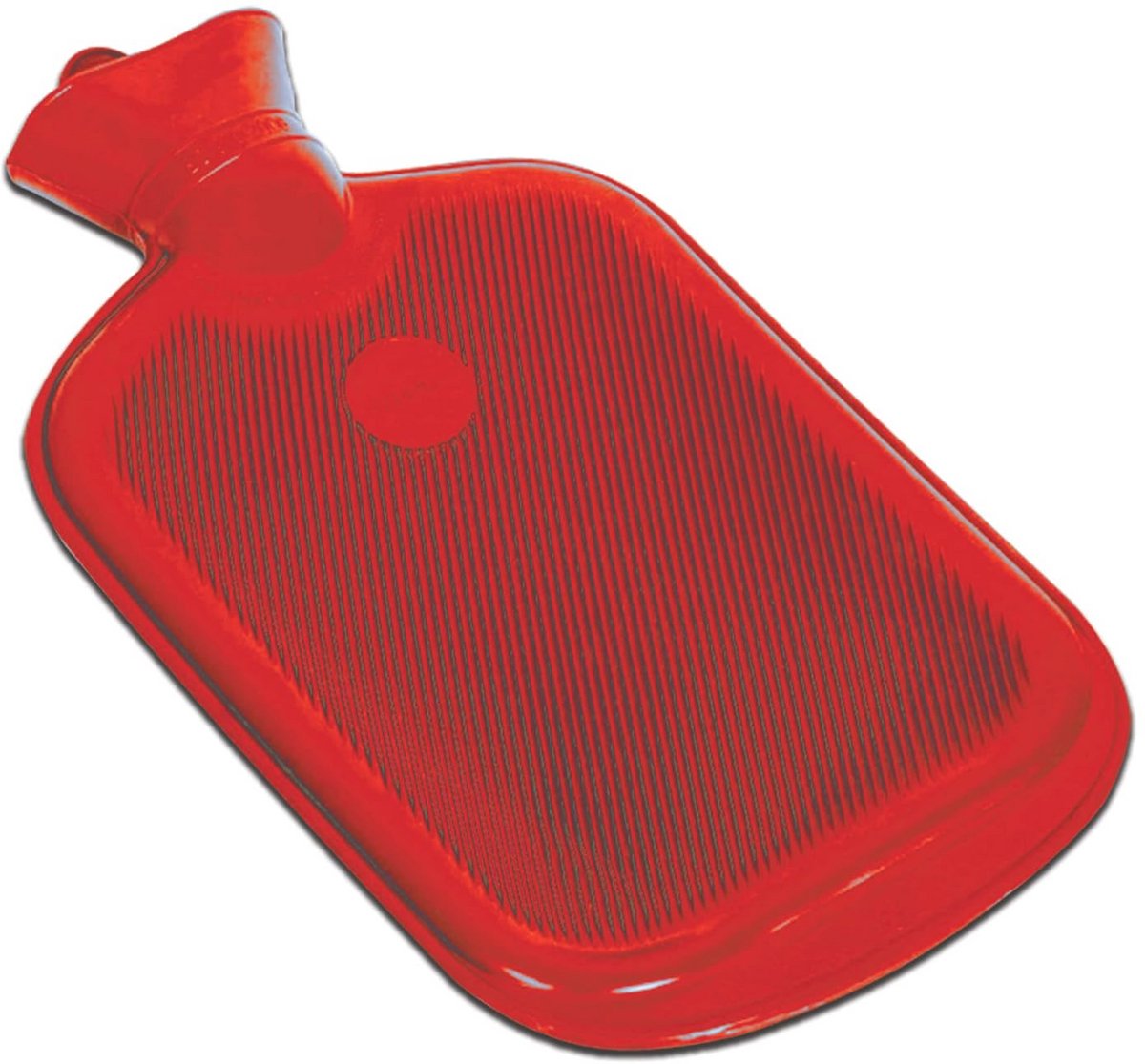 Warmwaterkruik van 100% rubber met 2 lamellen voor pijnverlichting en warmtebehoud