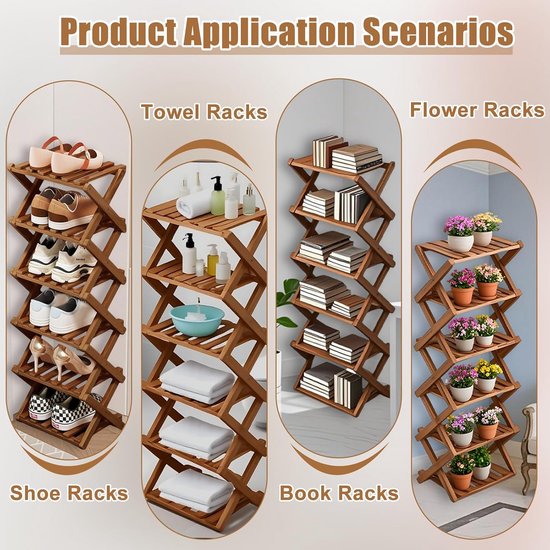 Houten schoenenrek voor 6 paar schoenen 70 cm - Schoenenrekken - Zeller