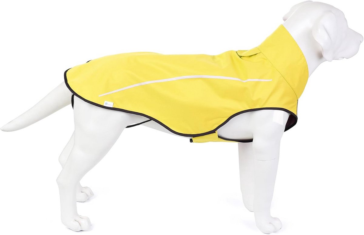 Lichte Honden Regenjas met Reflecterende Strip - Waterafstotende Hondenjas - Gele Regenjas voor Honden