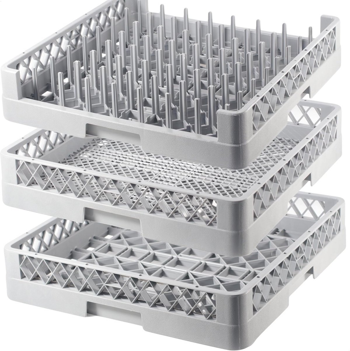 Set van 3 Afwasmanden en Vaatwassermanden voor Bestek en Servies - 50x50 cm - Ideaal voor Commerciële Keukens