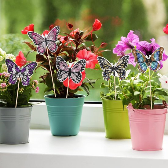 10 Delige Set Diamant Schilderen Tuinstekers Vlinder Bloemen Decoratie van Merkloos	 — afbeelding 3
