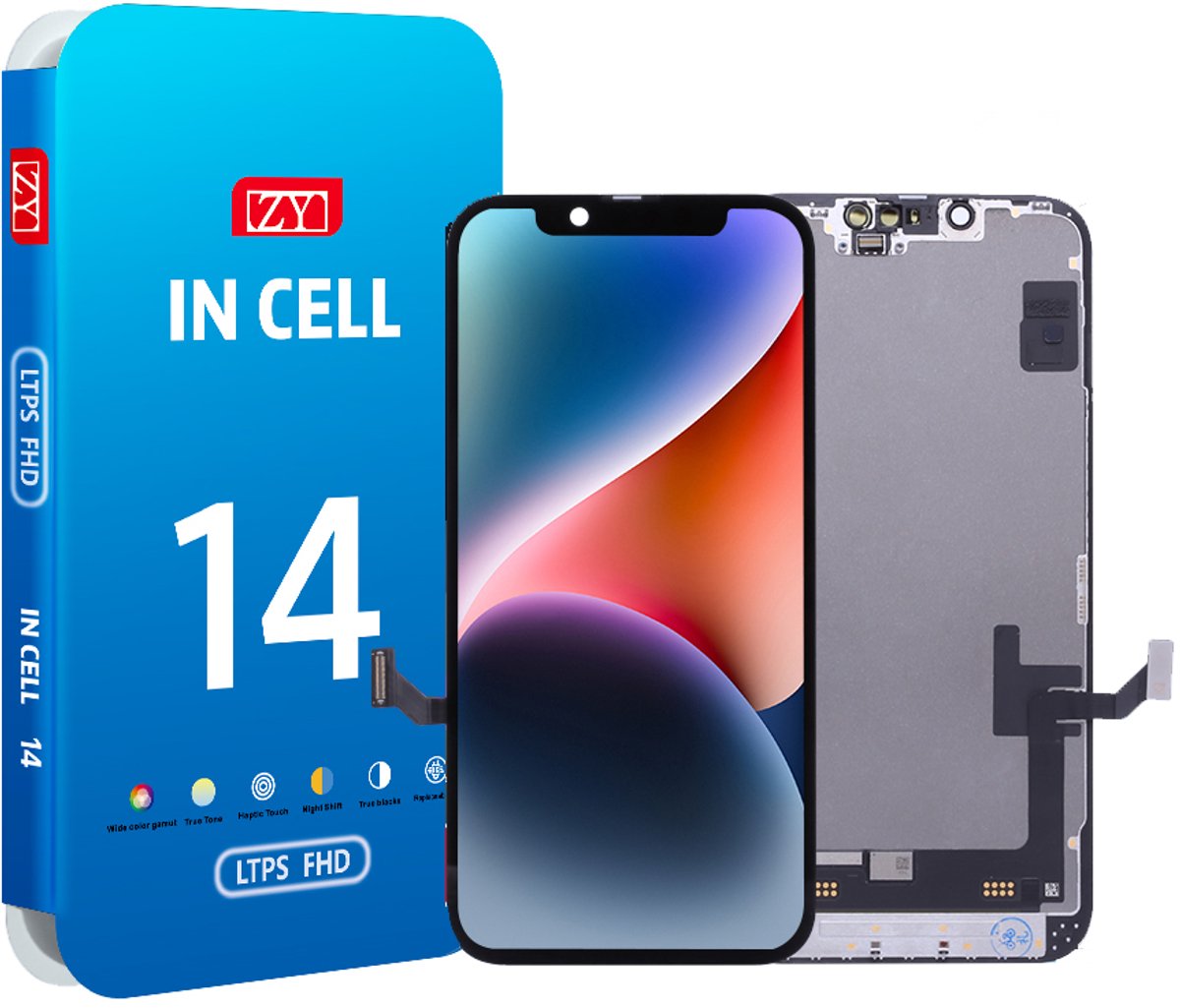 ZY Incell COF LCD scherm voor iPhone 14 – helder beeld – IC overzetbaar