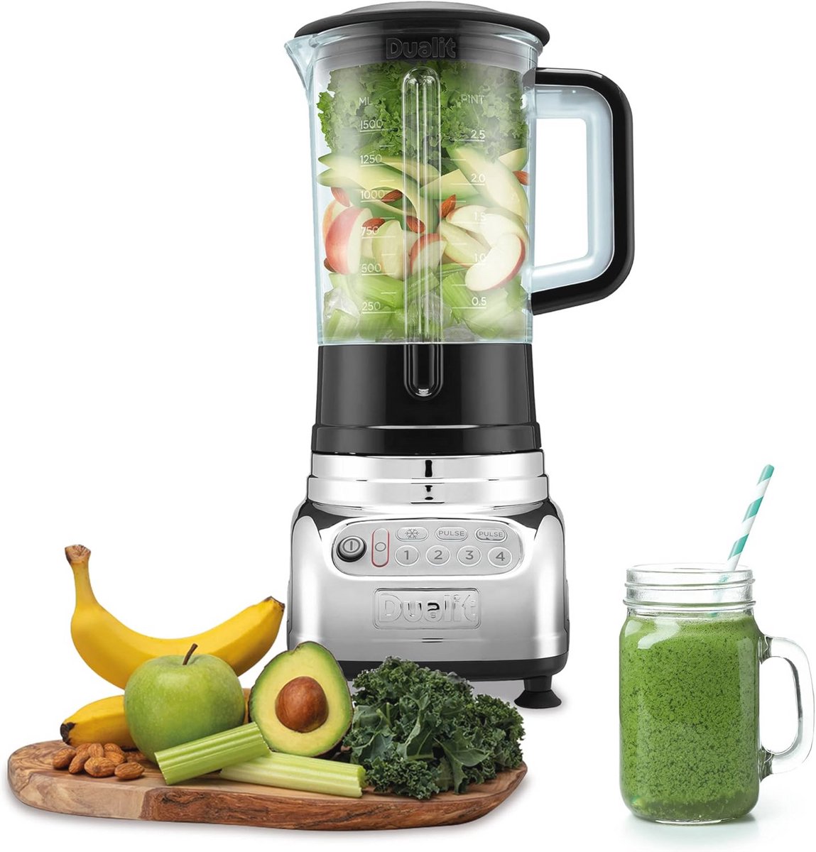Elektrische Blender voor Smoothies en Soepen - 2L Capaciteit met 7 standen en IJs Crush