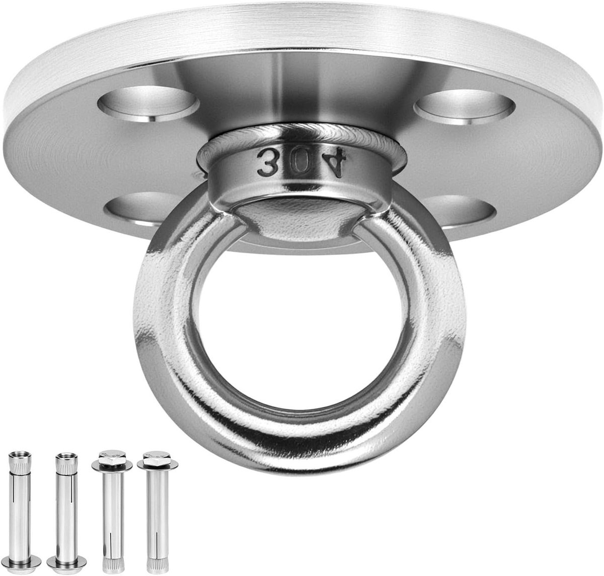 Allecta - Heavy duty plafondhaak met ankerbouten voor bokszak, hangstoel, hangmat & nestschommel - RVS - tot 500 kg draagkracht