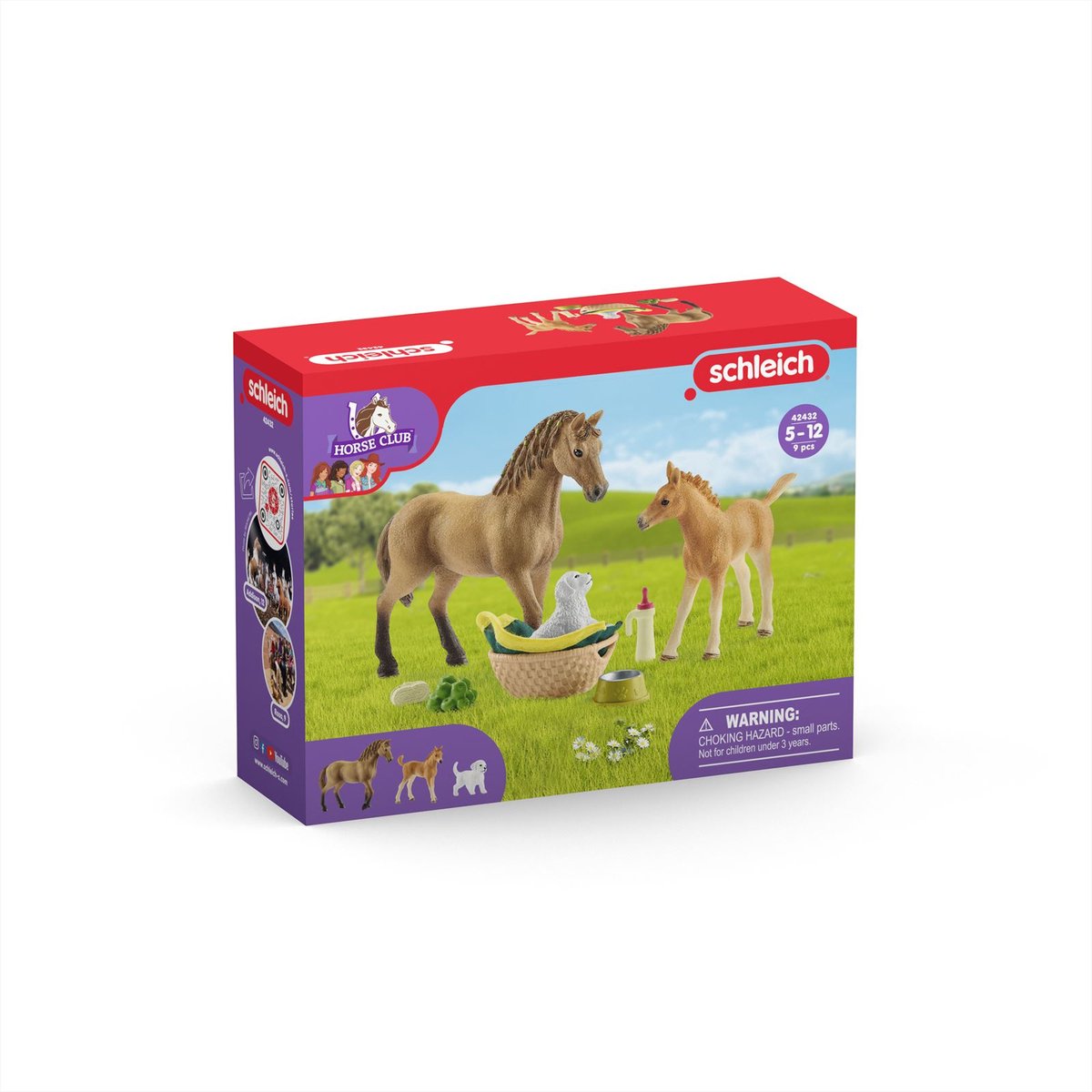 schleich HORSE CLUB Speelfigurenset - Sarah Zorgt voor de Jonge Dieren - Kinderspeelgoed voor Jongens en Meisjes - 5 tot 12 jaar - 9 Onderdelen - 42432 — afbeelding 9