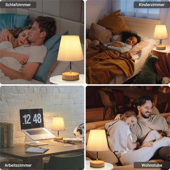 Dimbare Nachtlamp met Aanraakbediening - Minimalistische Tafellamp met 3 Helderheidsniveaus voor Leesruimte en Woonkamer van Merkloos — afbeelding 3