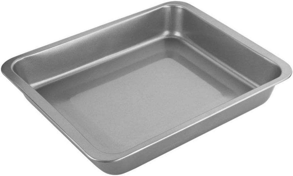 Roestvrij Stalen Antiaanbak Ovenschaal 34 x 22 cm met Hoge Randen voor Vlees, Groenten en Bijgerechten