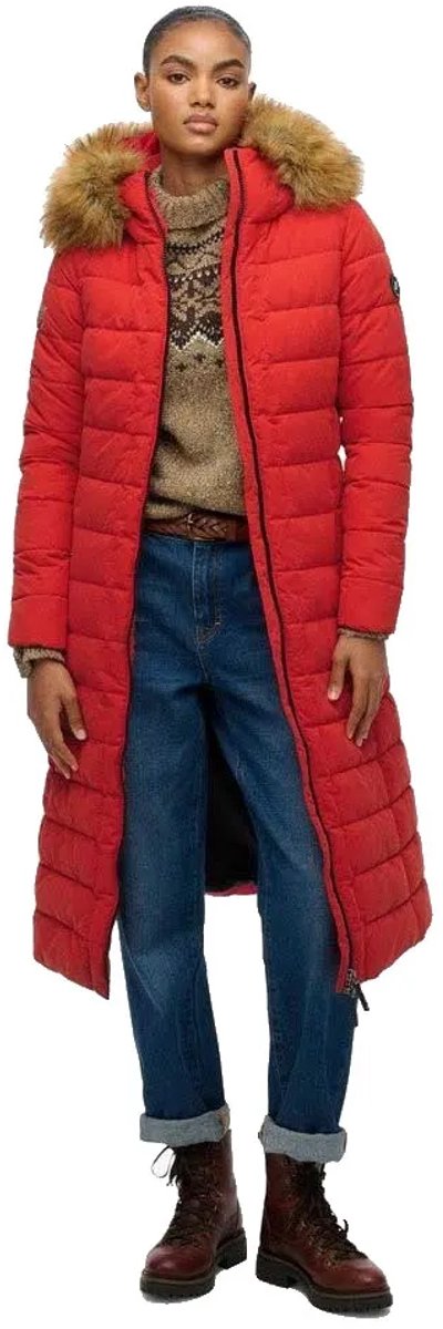 Superdry Arctic Longline Pufferjas Dames Gewatteerde jassen Rood