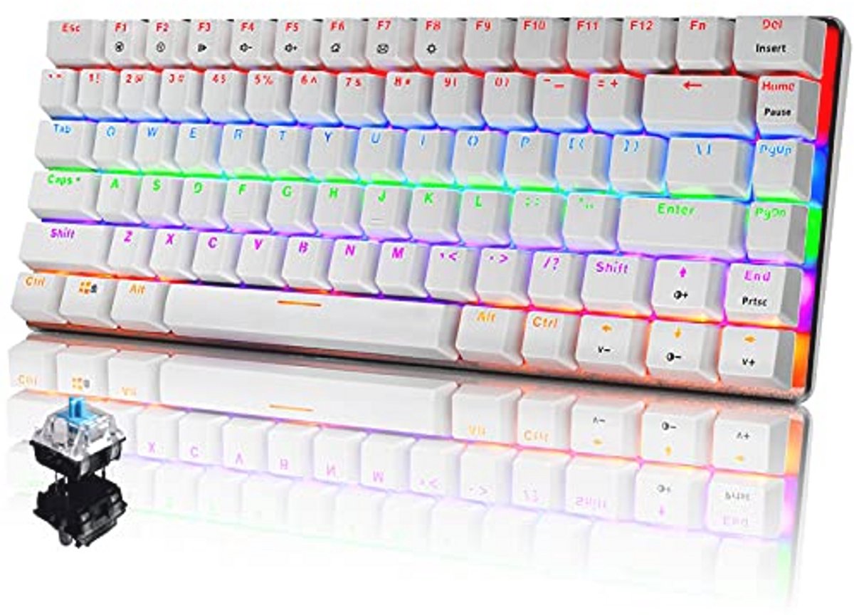 Compact Mechanisch Gaming Toetsenbord met Rainbow LED Achtergrondverlichting