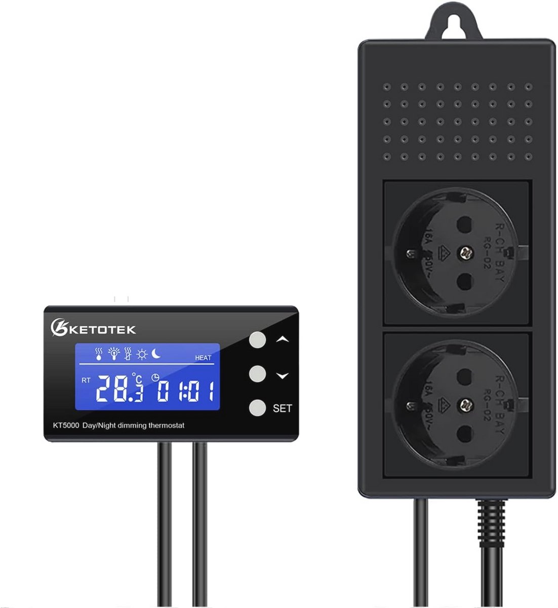 Digitale Dimbare Thermostaat met Timer voor Terrarium en Aquarium