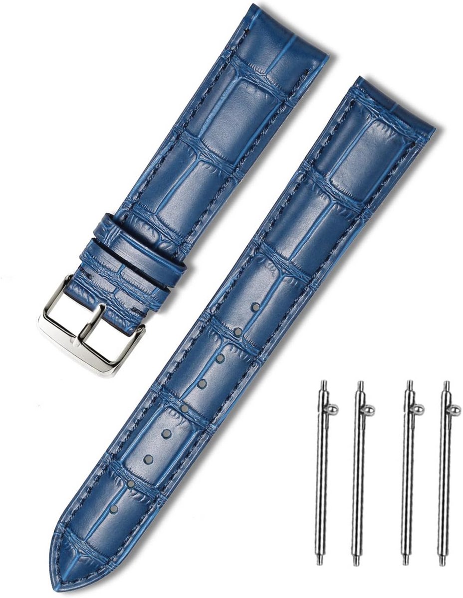 Leren Horlogeband Met Snelle Bevestiging - Vervangende Band voor 18mm, 20mm, 22mm, 24mm - Zwart, Bruin, Blauw, Groen - Klassiek Ontwerp