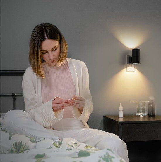 2-stuks LED Nachtlampje - Tafellamp slaapkamer - Night Light Plug in Wall - Plug in Night Light for Hallway - Met lichtsensor - 1W - three-color adjustable dimming - Geschikt voor slaapkamers, badkamers, gangen, toiletten, trappen - Zwart van Merkloos — afbeelding 3
