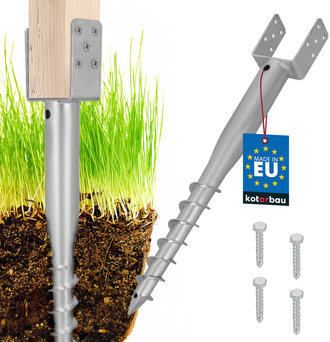 Stalen Paalkotter - 101x720 mm - Verzinkt - Zilver