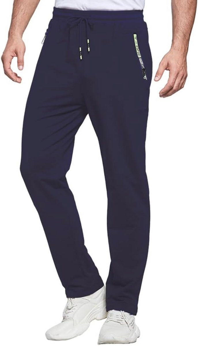 Lange Casual Joggingbroek voor Heren met Ritszakken en Verstelbare Taille