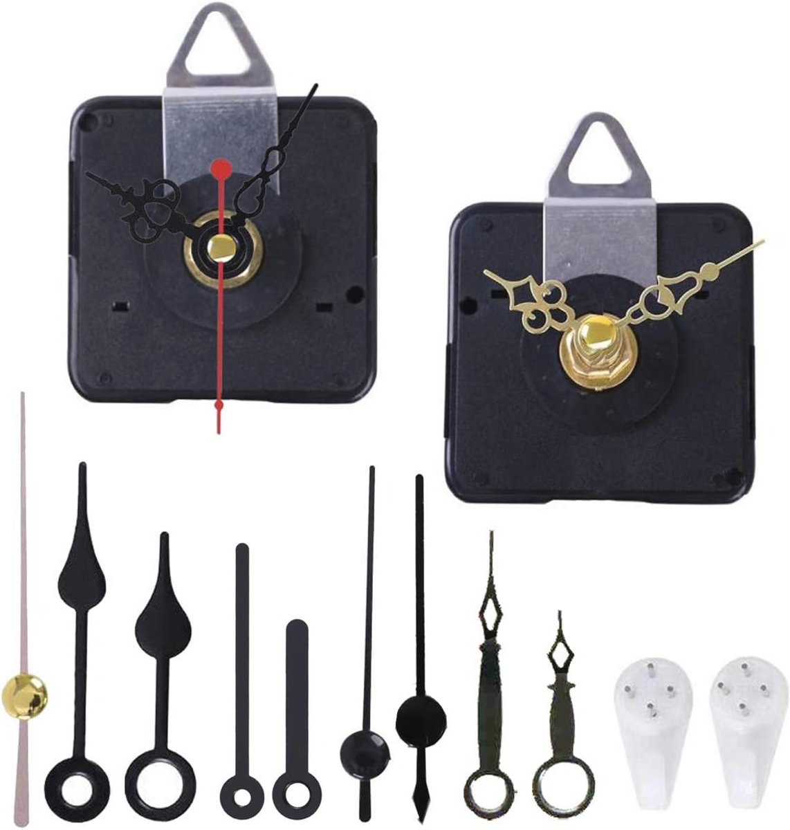 Miniatuur klok mechanisme met 5 paar wijzers - batterij aangedreven