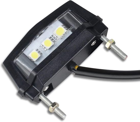 Feu Arrière LED Plaque Immatriculation Moto - 3 LED Rouge Avec Réflecteur - Compatible Pédales Moto 105x31.5x19mm
