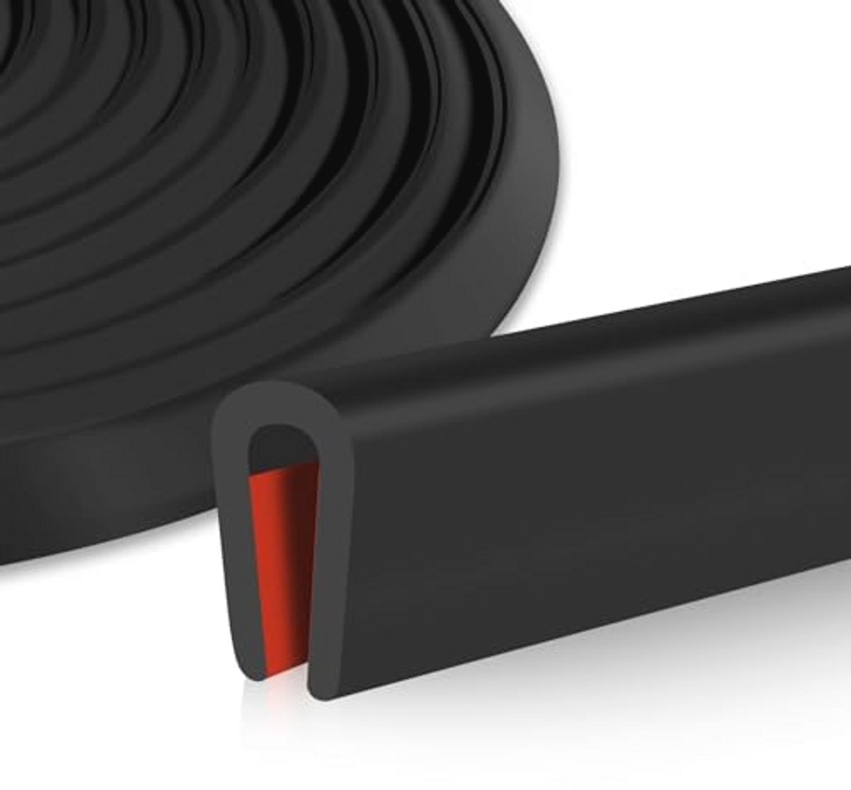 Rubberen afdichting, zelfklevend randbeschermprofiel voor autodeuren, 1,6 mm x 3 m