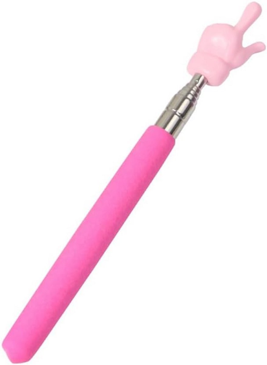 Leraar Pointer Sticks Ver, Pointer voor Klaslokaal, Telescopische Hand Pointer, Intrekbare Klaslokaal Pointer Vingers voor Basisschool Kleuterschool, Leraar, Klaslokaal Benodigdheden (1 STKS, Roze)