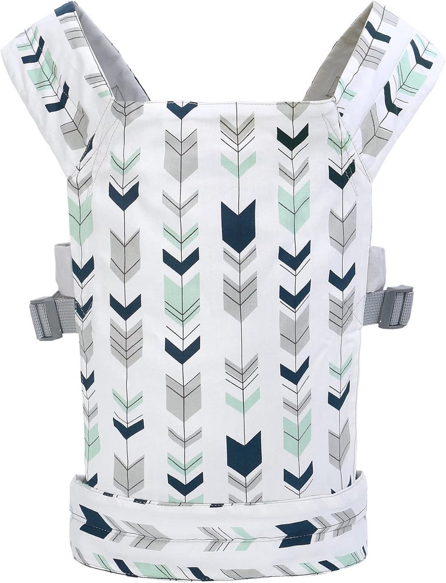 Babypopdraagzak voor kinderen, voor en achter dragen met verstelbare riemen voor meisjes, gevuld speelgoeddrager, poppenaccessoires voor kinderen, 100% katoen