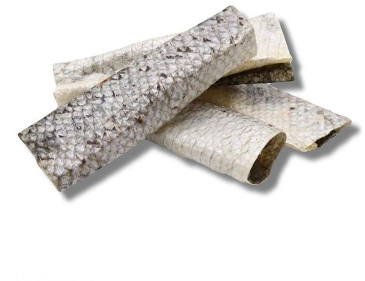 De-Tail Zalm huidrollen grote zak 200 gram zonder toevoegingen 10-15 cm