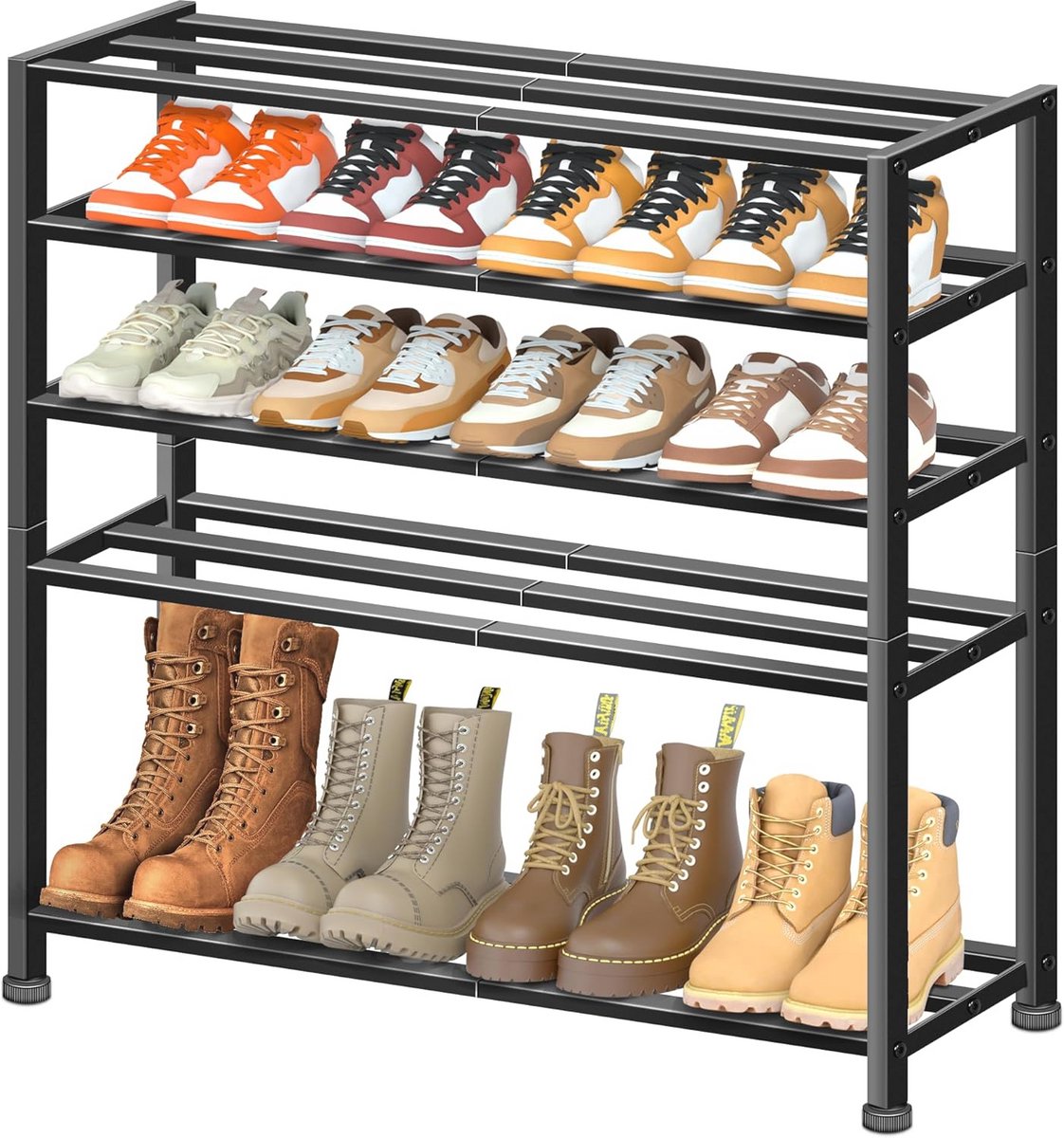 5-Tier Heavy Duty Schoenenrek - Stapelbare Schoenopberger voor Kleine Ruimtes