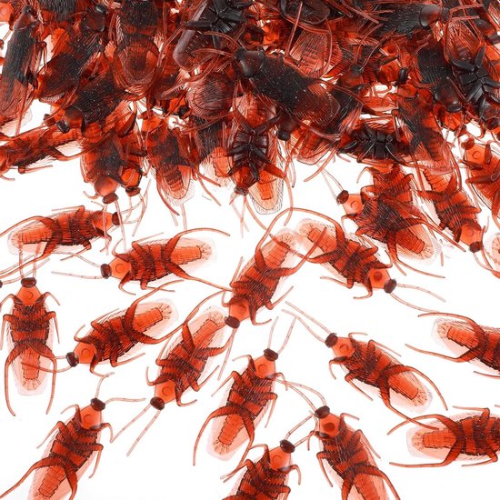 E-Ambar - 100 stuks nep kakkerlakken voor Halloween feestdecoratie, realistische speelgoed kakkerlakken