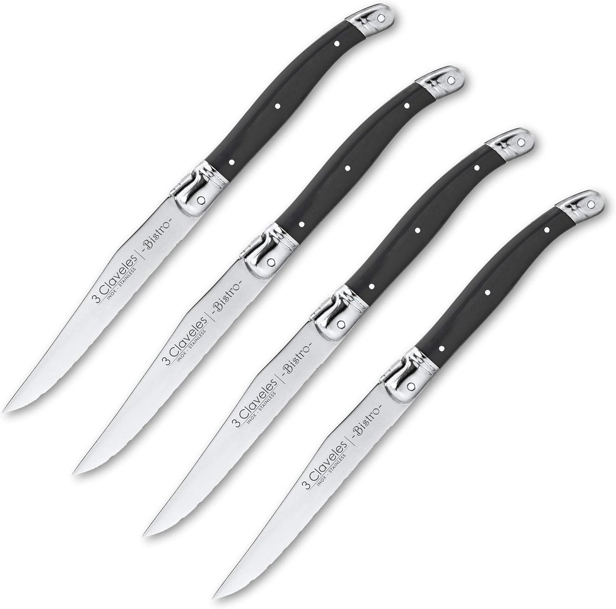 Set van 4 Steakmessen 11,5 cm - Ergonomisch en Vaatwasmachinebestendig Roestvrij Staal