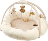 Nattou TEDDY Speelmat Baby met bogen rond - 90 cm - Activiteiten Speelkleed Baby - Baby Speelgoed - Gewatteerde Randen
