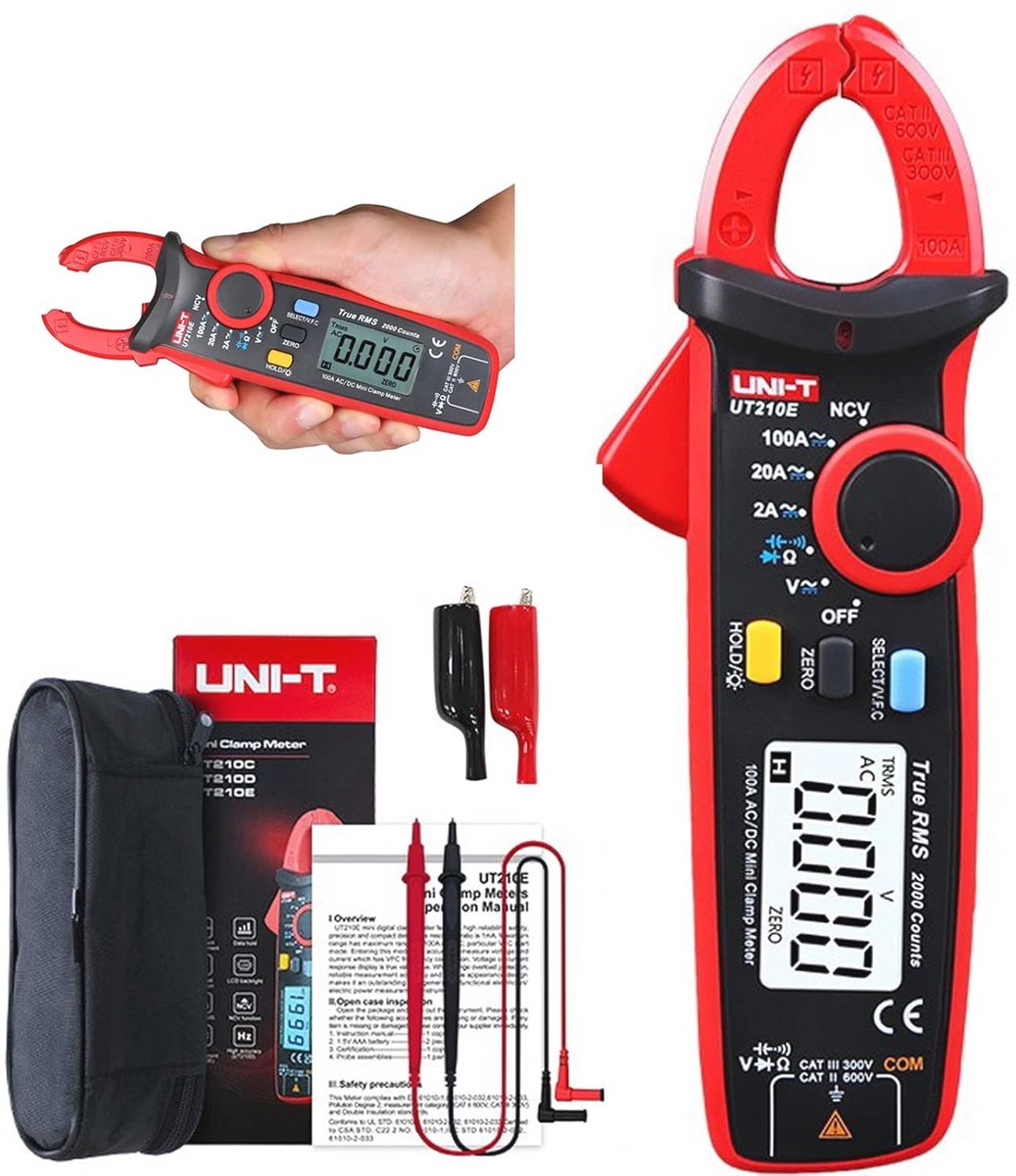 Digitale mini-klemmeter met True RMS - 100A AC/DC multimeter