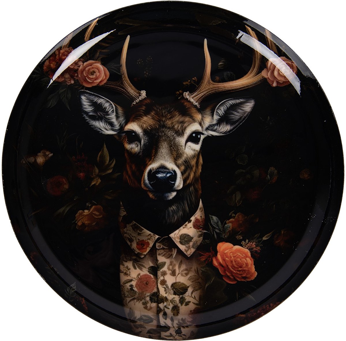 Decoratie schaal Ø 28x3 cm Zwart Metaal