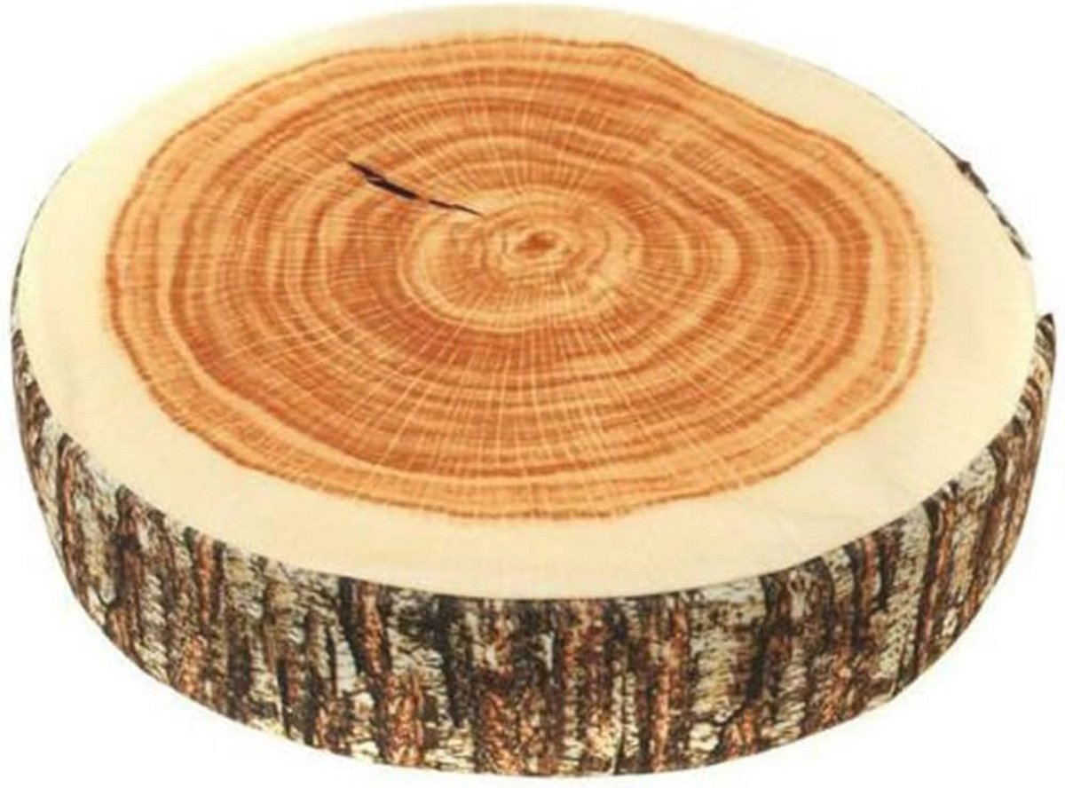 Natuurlijk Houten Boomstam Logkussen - Creatief Ronde Decoratieve Kussens voor Stoelen