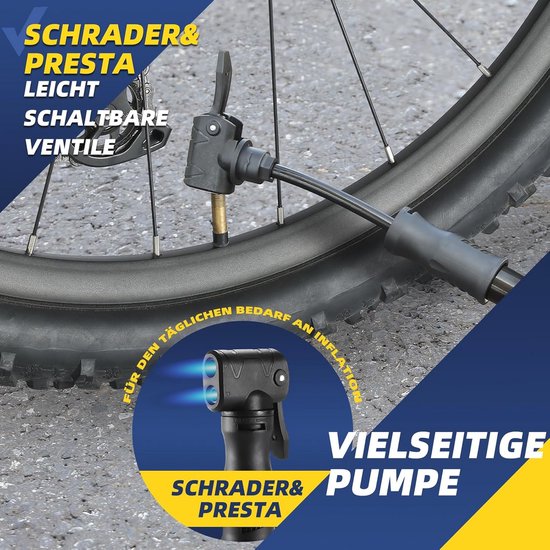 Compacte fietspomp voor alle ventielen - Ideale luchtpomp voor onderweg — afbeelding 4