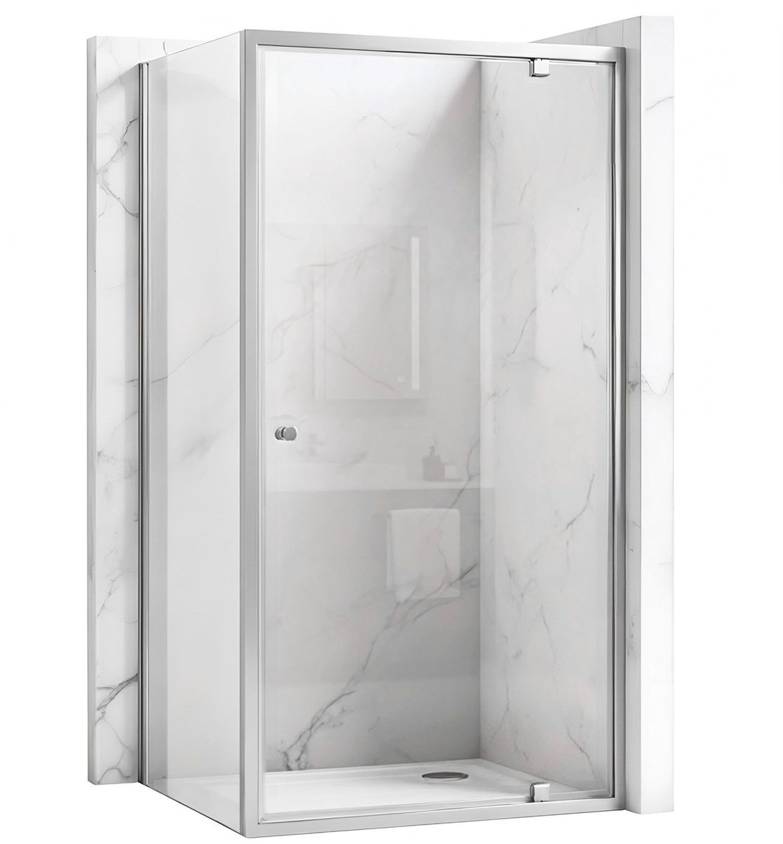 Rea Primo Swing 80X70 - Hoekdouchecabine - Chroom - 80X70X190Cm