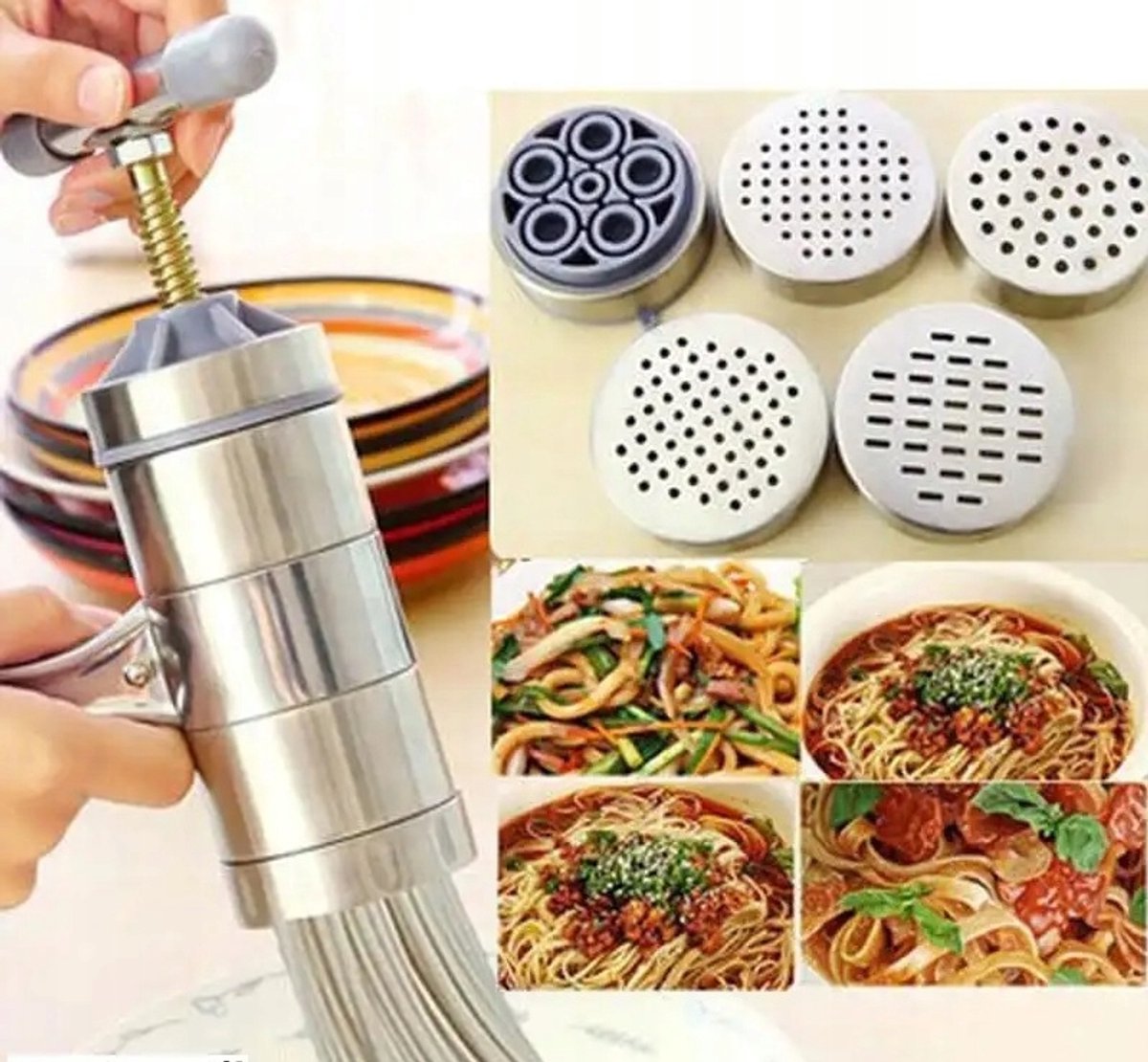 SmartNoodles Handmatige Pastamachine 5-in-1 Spaghetti & Deeg